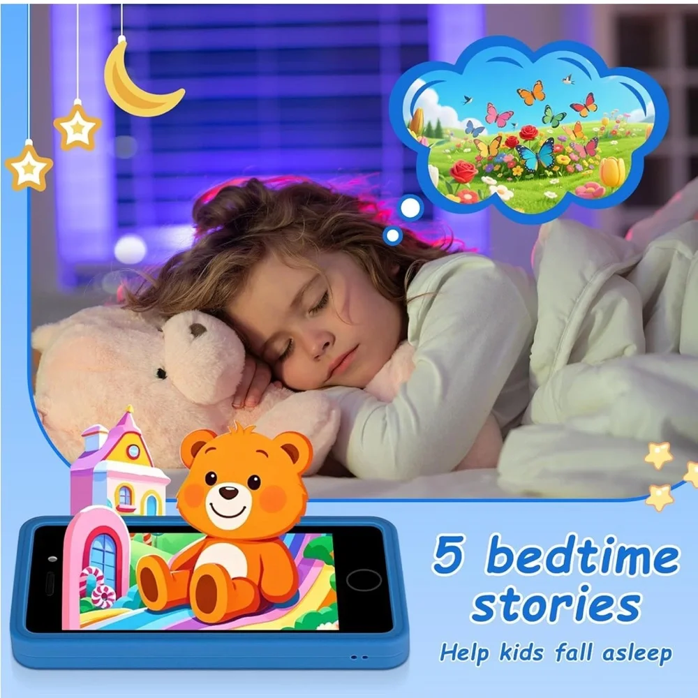 Kids Smart Phone Learning Toy Blue 3.97” Touchscreen Dual Camera Games NEW